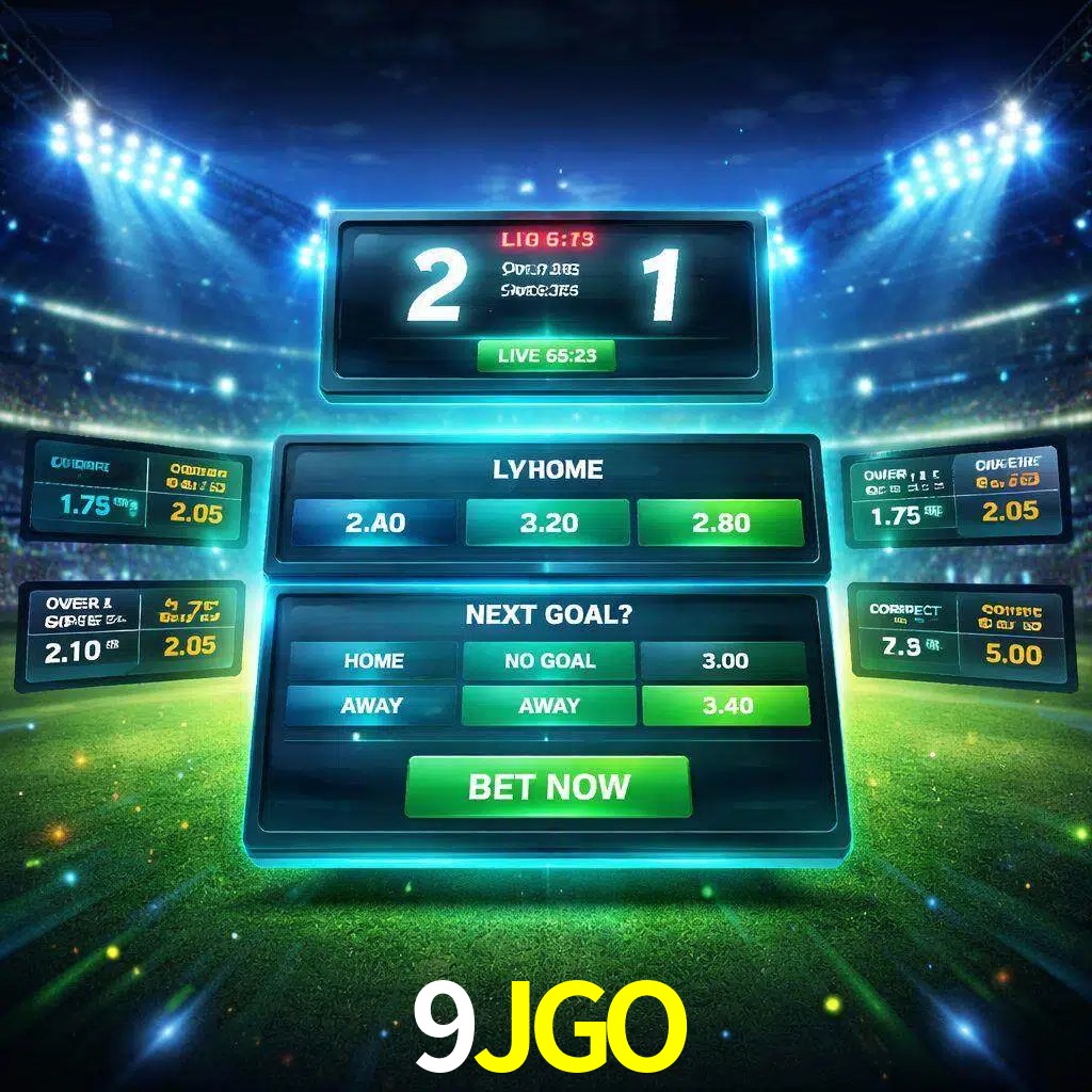Vista de apuestas en vivo 9JGO durante un partido en curso
